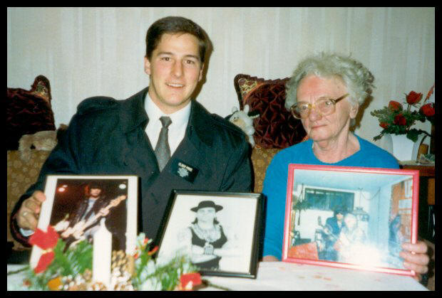 With Dee Dee Ramone's Grandma in Berlin, 1991, Photo by Chuck Ames